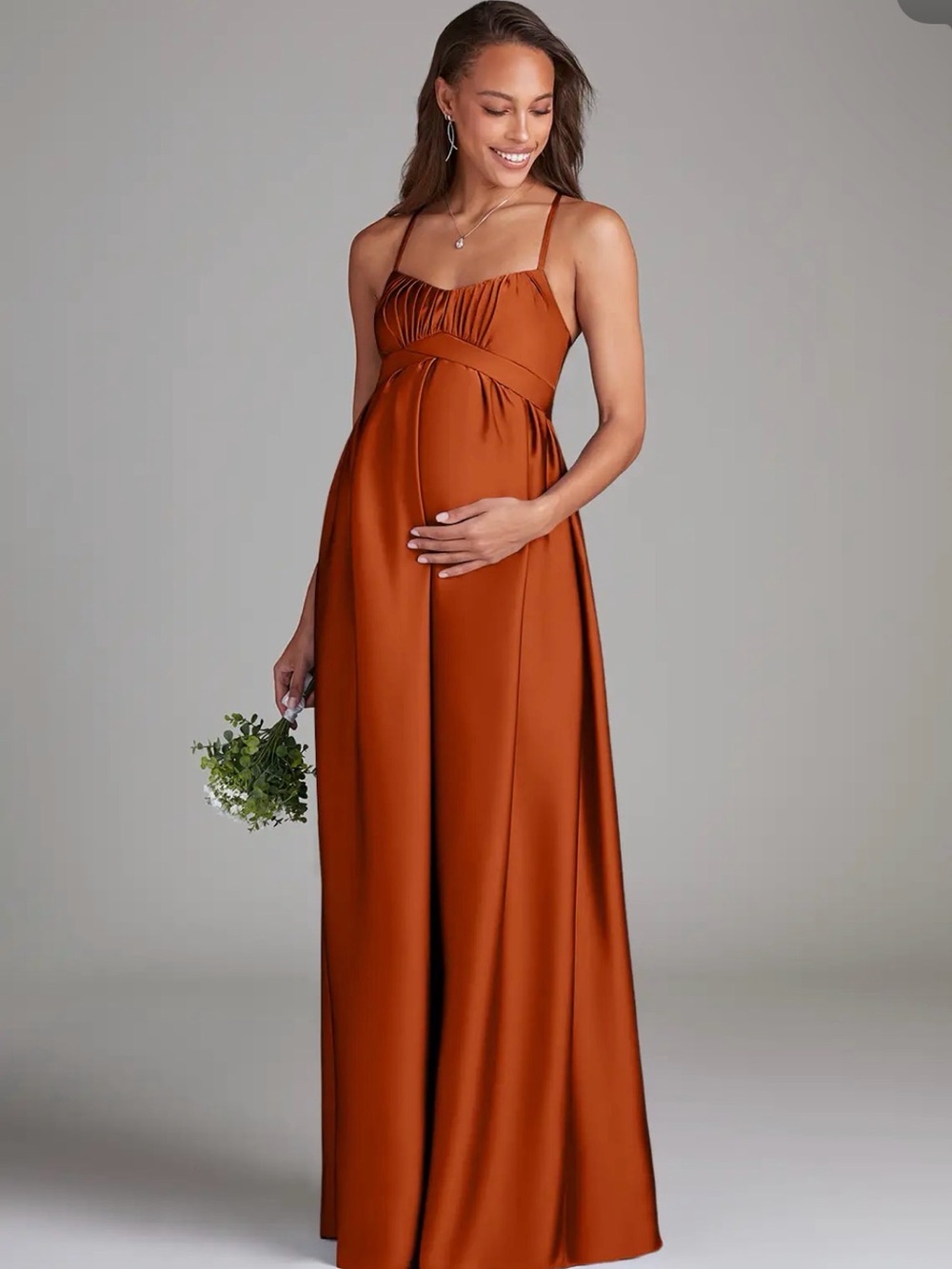Azazie - Burnt orange maternity bridesmaids dress